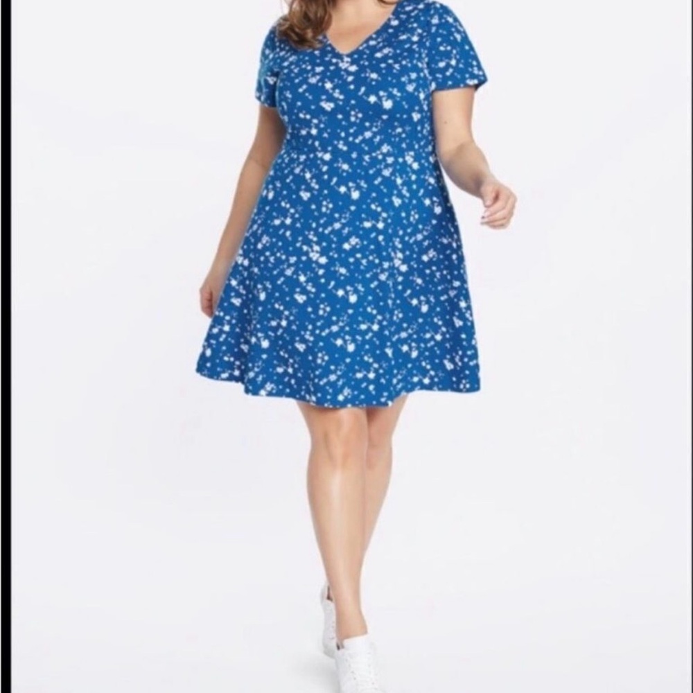 Draper James Blue and White Floral Mini Dress